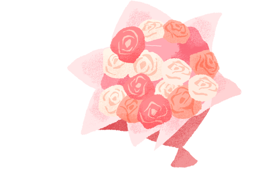 バラの花束のイラスト