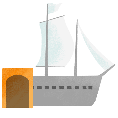 横須賀の船のイラスト