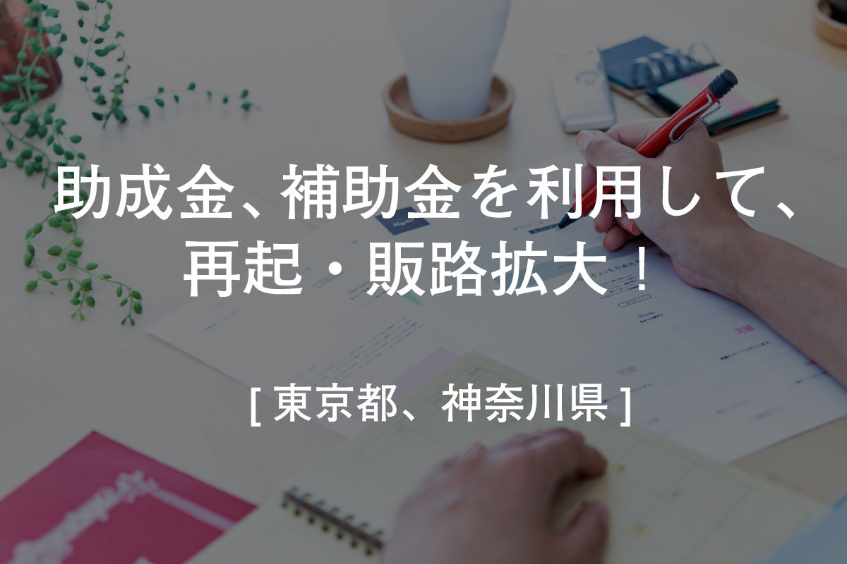 [東京都、神奈川県] 助成金・補助金を利用して、再起・販路拡大！（新型コロナ経済対策）