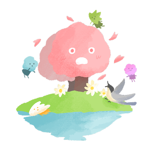 大和市のイメージイラスト大きな桜の木