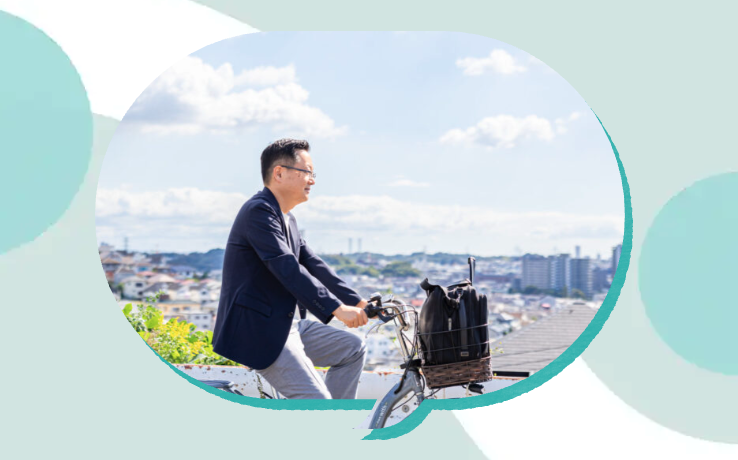 自転車に乗る中嶋さま