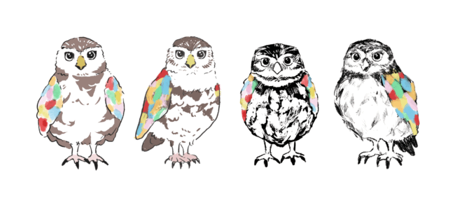 ふくろうイラストラフ