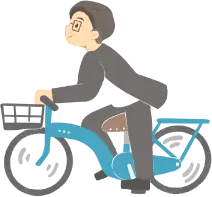 自転車に乗っている中嶋税理士