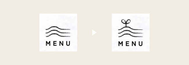 ハンバーガーメニューのアニメーションイメージ